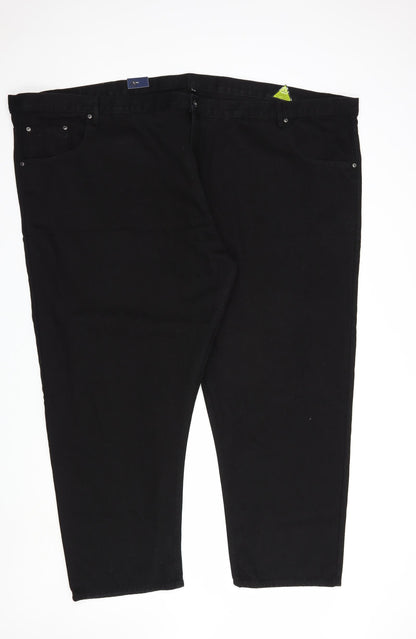 Blue Circle Womens Black  Cotton Straight Jeans Size 61 in L30 in Regular Button