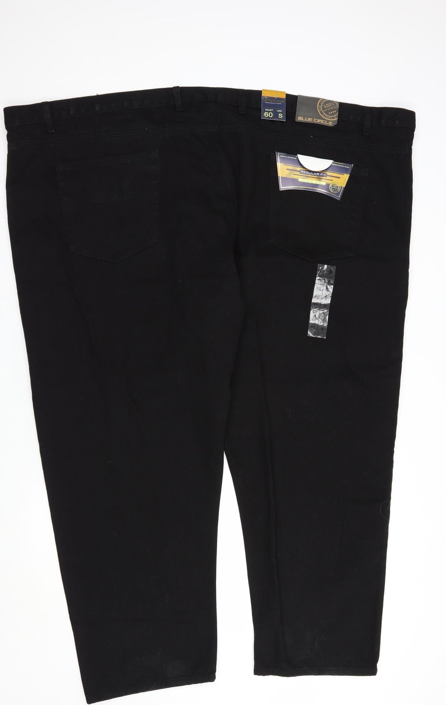 Blue Circle Womens Black  Cotton Straight Jeans Size 61 in L30 in Regular Button