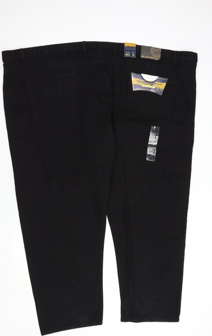 Blue Circle Womens Black  Cotton Straight Jeans Size 61 in L30 in Regular Button
