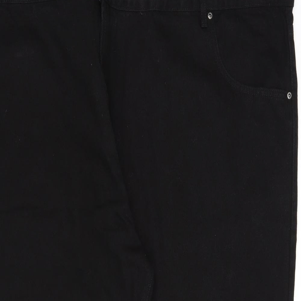 Blue Circle Womens Black  Cotton Straight Jeans Size 61 in L30 in Regular Button