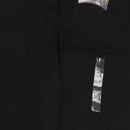 Blue Circle Womens Black  Cotton Straight Jeans Size 61 in L30 in Regular Button