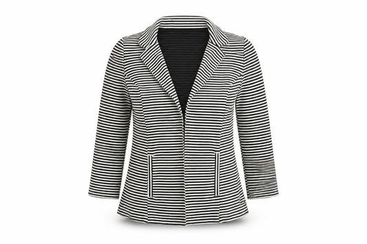 Papaya Womens Black Striped  Jacket Blazer Size 14