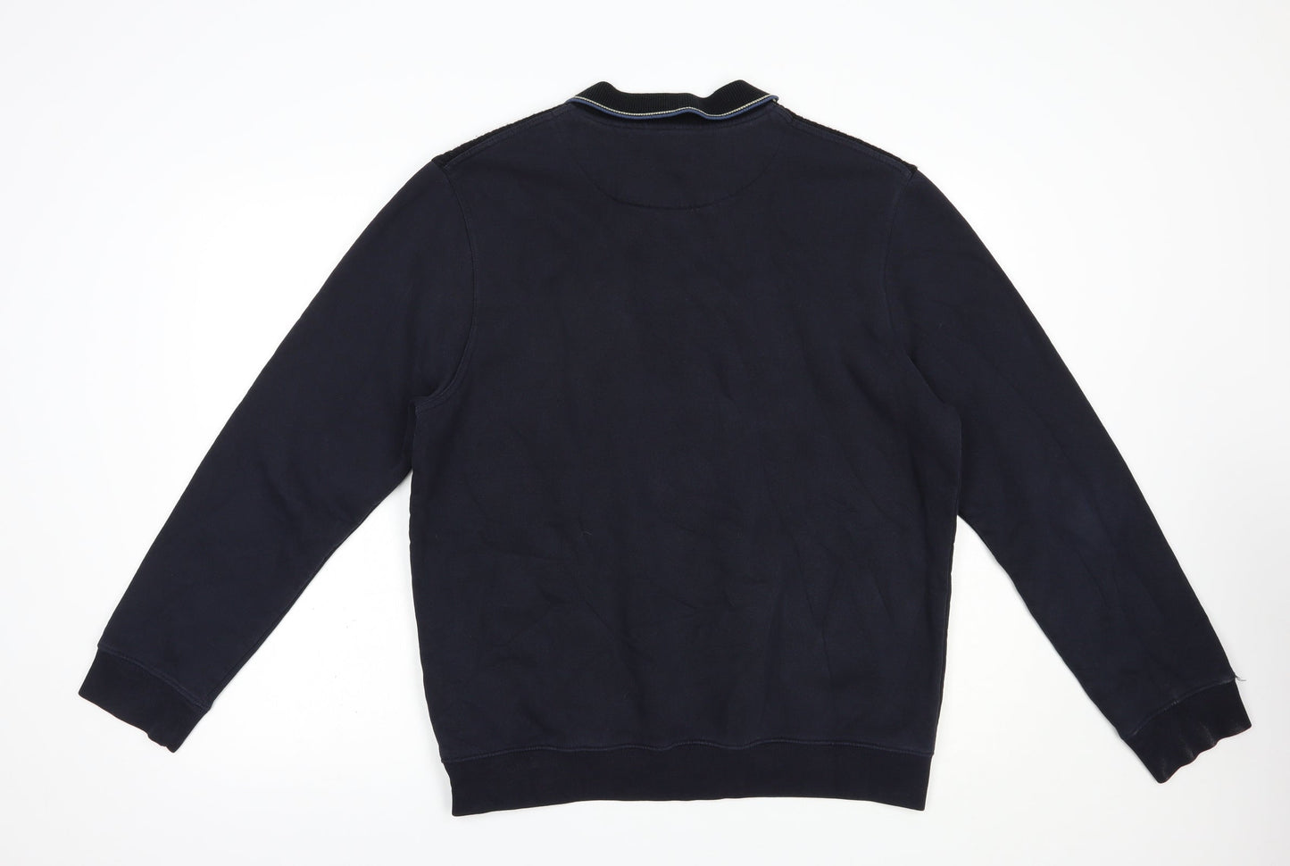 BHS Mens Blue Collared  Acrylic Pullover Jumper Size L