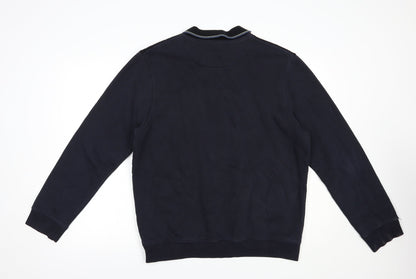 BHS Mens Blue Collared  Acrylic Pullover Jumper Size L