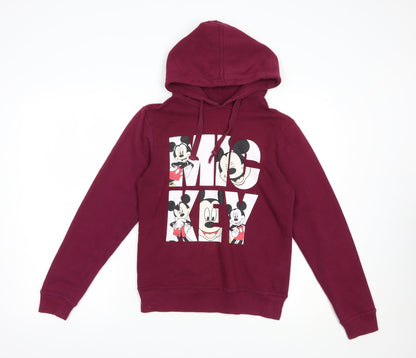 Primark Womens Purple  Cotton Pullover Hoodie Size 6  Pullover - Mickey Mouse