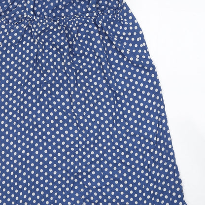 Dunnes Stores Womens Blue Polka Dot Viscose Tank Dress  Size S  Square Neck Pullover