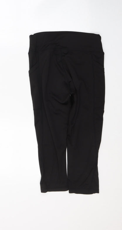 Womens UK Size M Preworn  Cropped Black Leggings