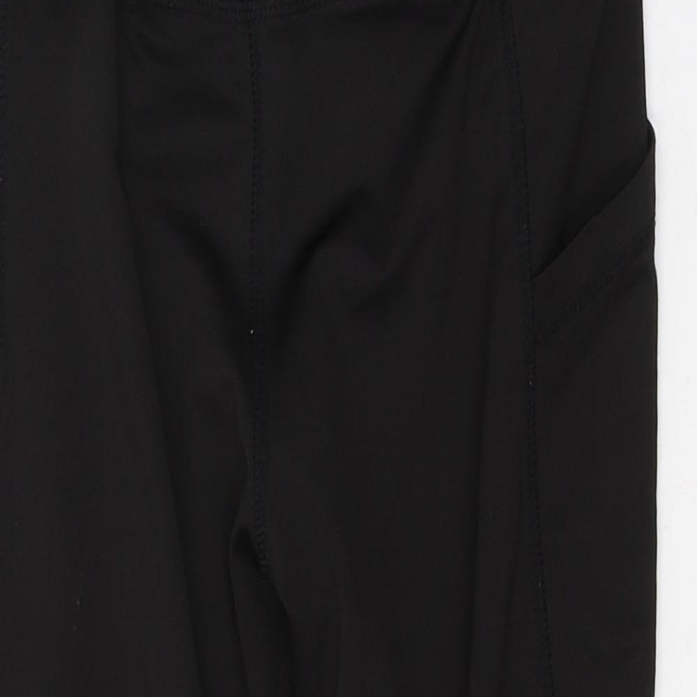 Womens UK Size M Preworn  Cropped Black Leggings