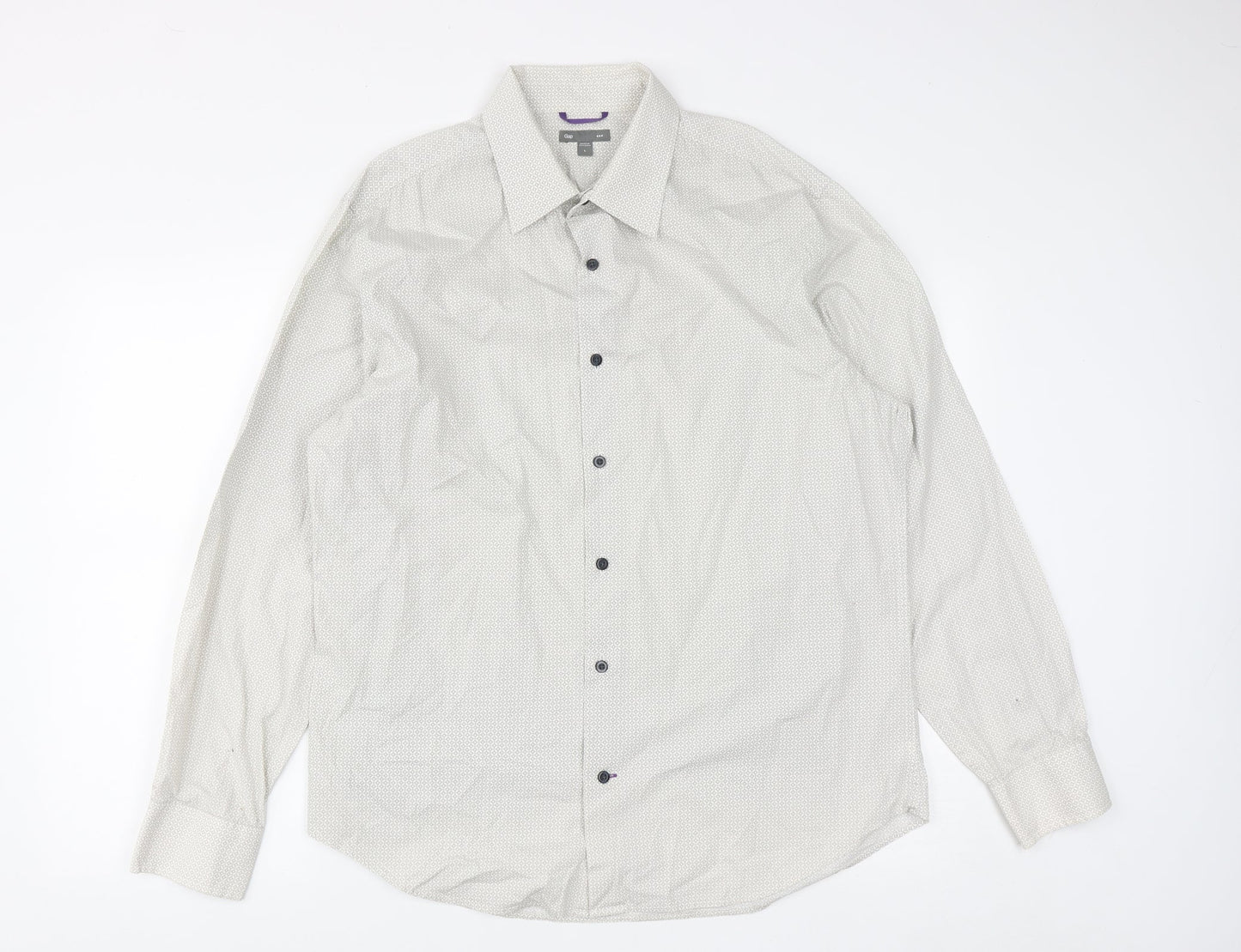 Mens UK Size L Gap Grey  Button-Up Long Sleeve Casual Shirt