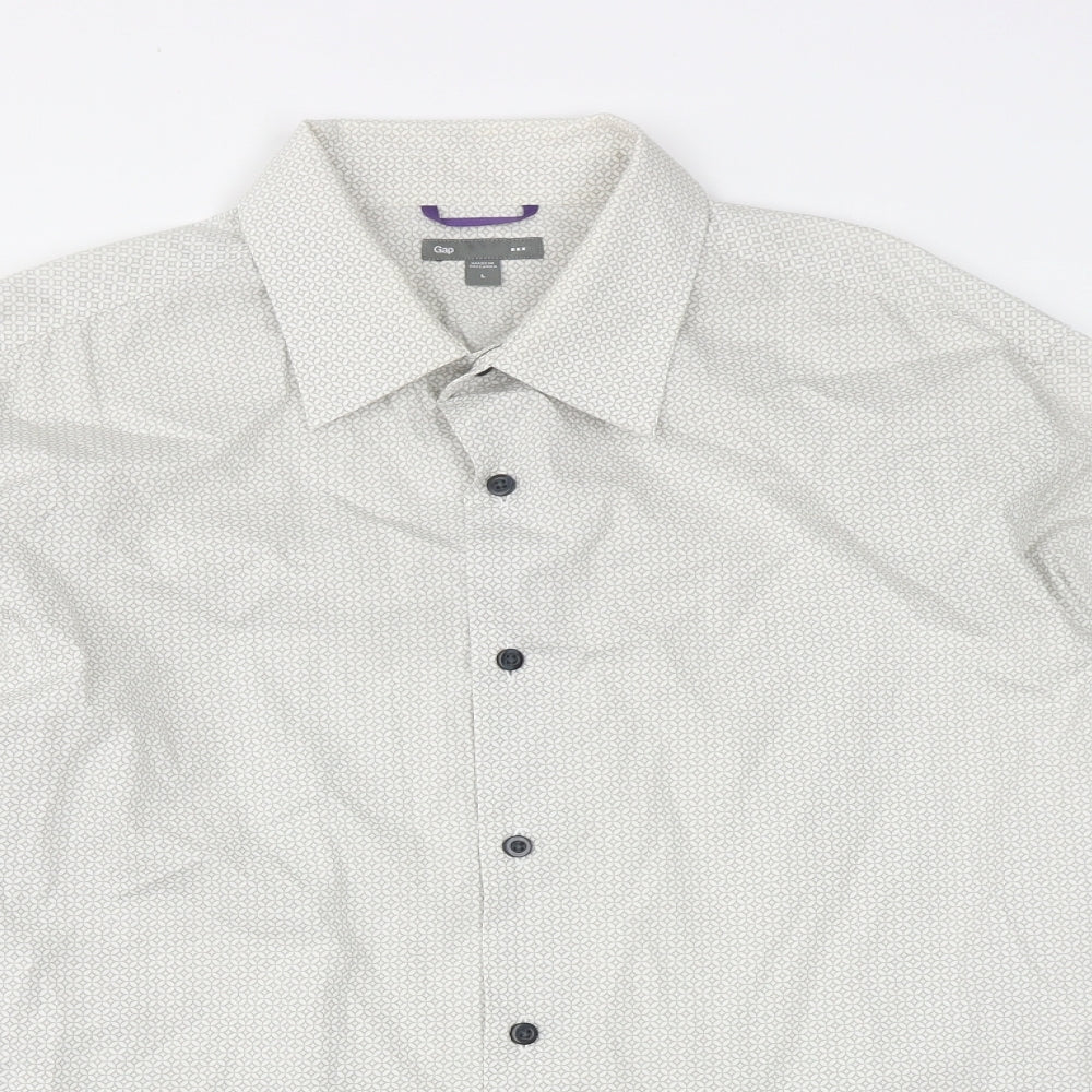 Mens UK Size L Gap Grey  Button-Up Long Sleeve Casual Shirt