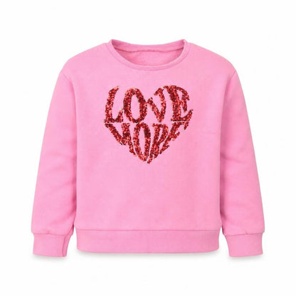 Dunnes Girls Pink  Cotton Pullover Sweatshirt Size 9 Years   - Love