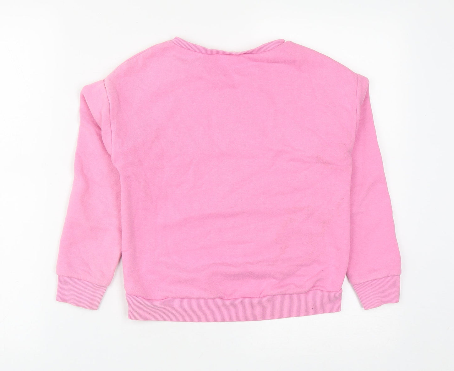 Dunnes Girls Pink  Cotton Pullover Sweatshirt Size 9 Years   - Love