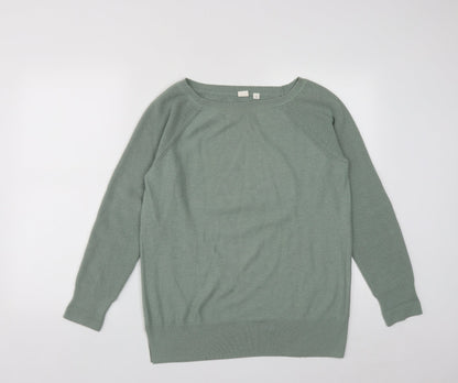 Gap Womens Green Round Neck  Nylon Pullover Jumper Size S