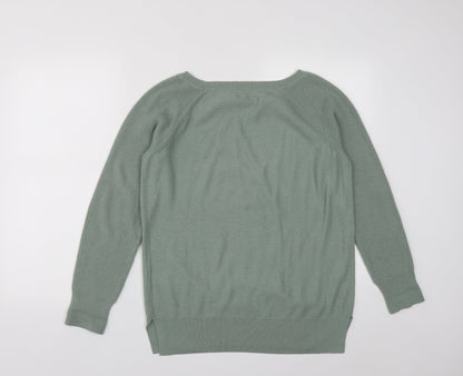 Gap Womens Green Round Neck  Nylon Pullover Jumper Size S
