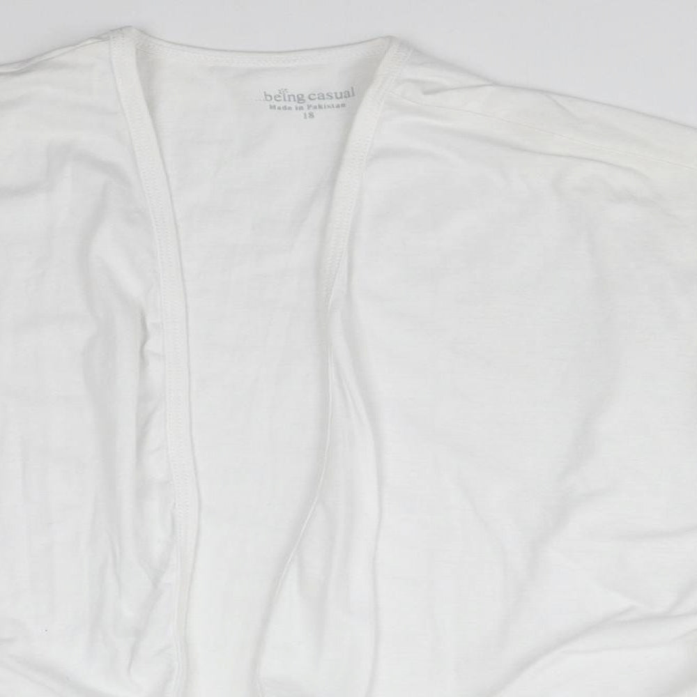 Womens UK Size 18 BEING CASUAL White Shrug Jumper