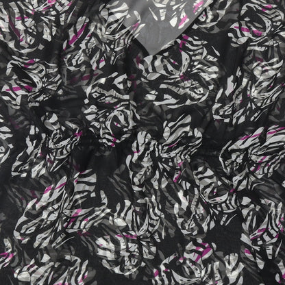 BPC selection Womens Black Geometric Viscose Basic Blouse Size M V-Neck - Beach Cover Up
