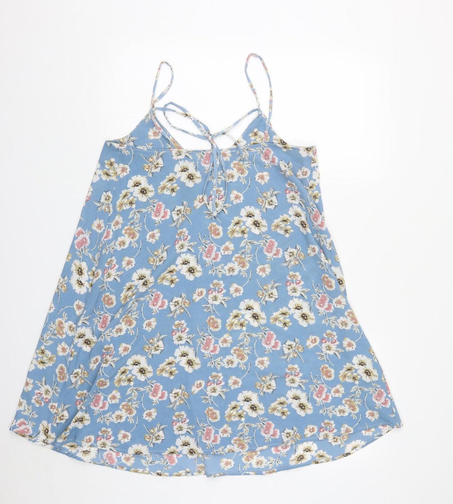 Atmosphere Womens Blue Floral Polyester Basic Tank Size 12 V-Neck
