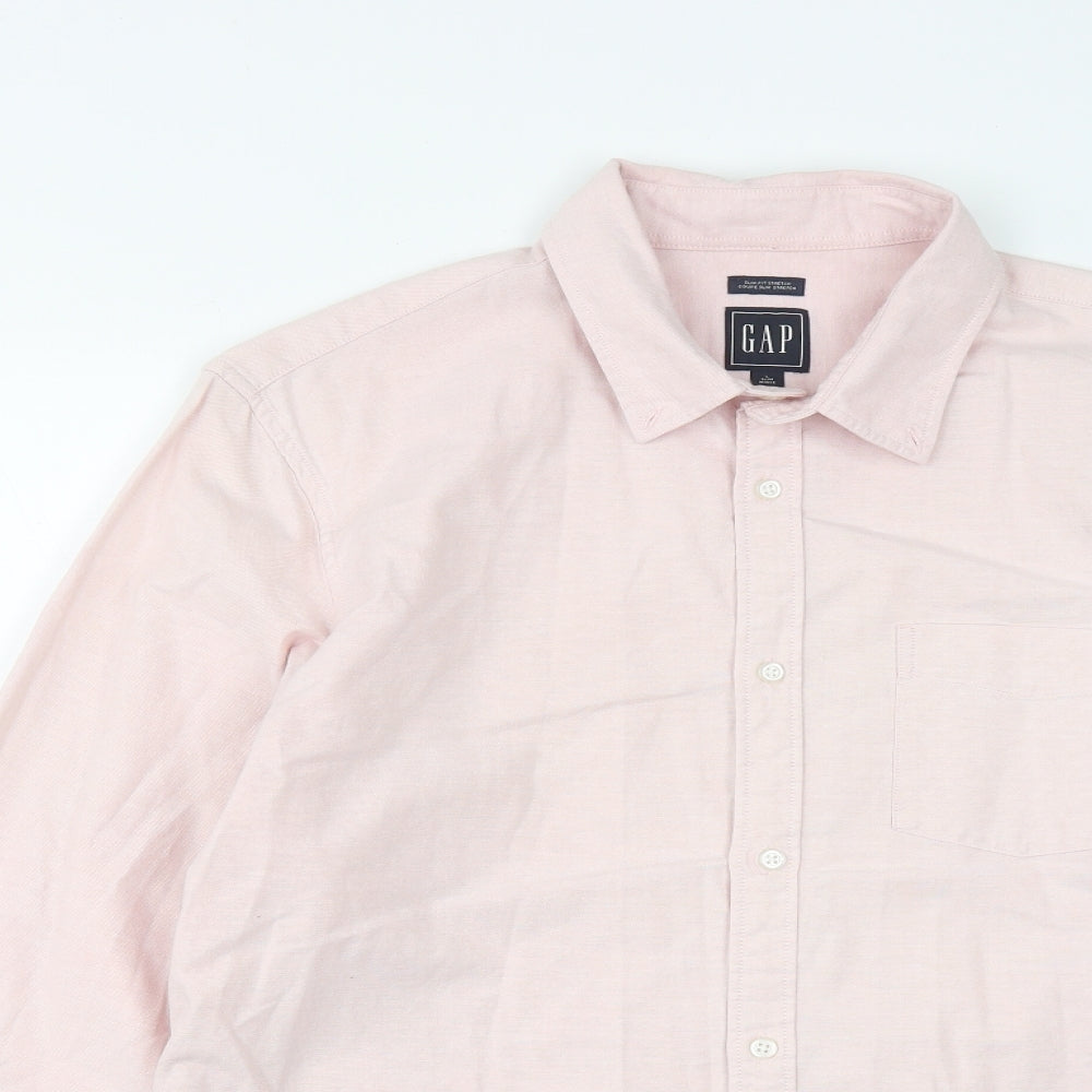 Mens UK Size L Gap Pink  Button-Up Long Sleeve Casual Shirt