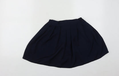 Preworn Girls Blue  Polyester A-Line Skirt Size S  Regular Zip