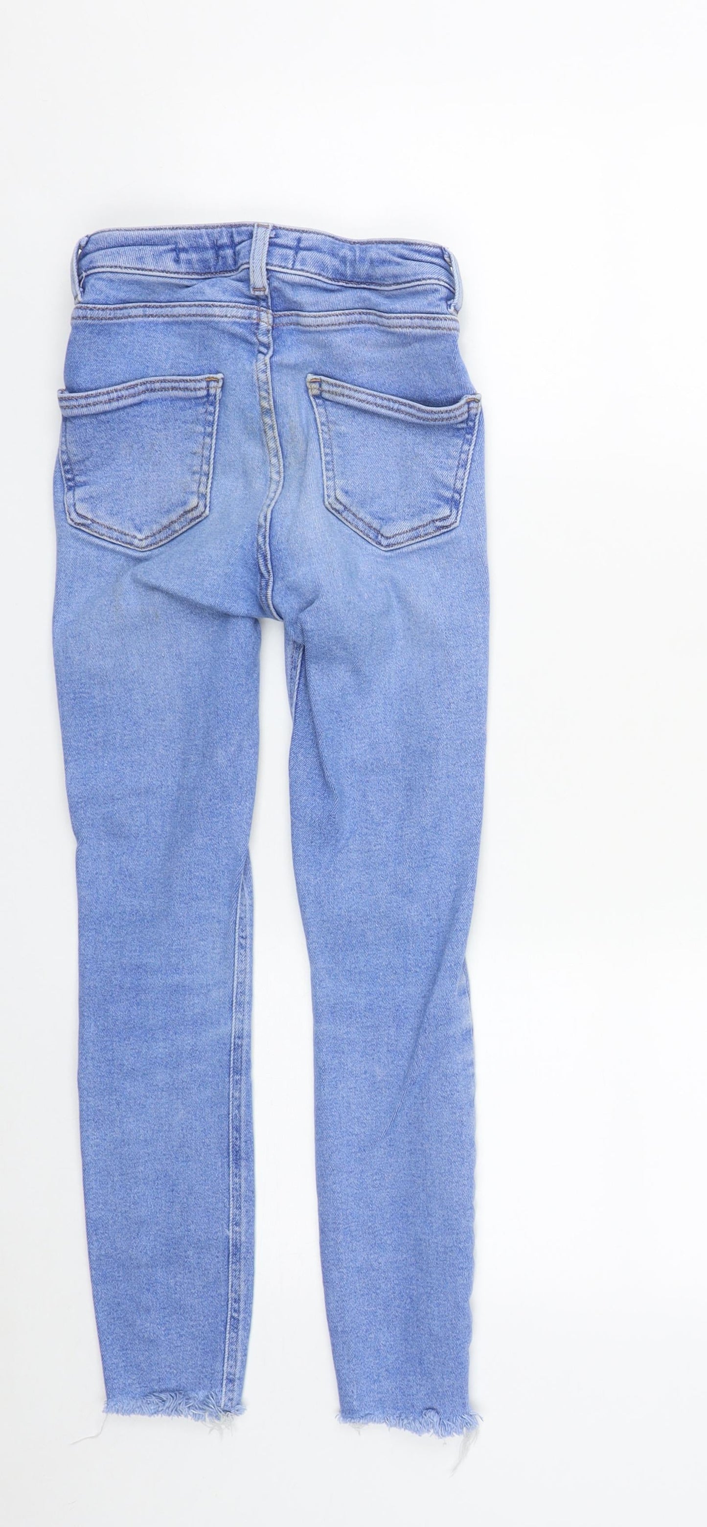 New Look Girls Blue  Cotton Skinny Jeans Size 12 Years L24 in Regular Zip