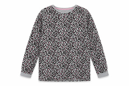 Marks and Spencer Girls Grey Geometric Cotton Pullover Sweatshirt Size 12-13 Years