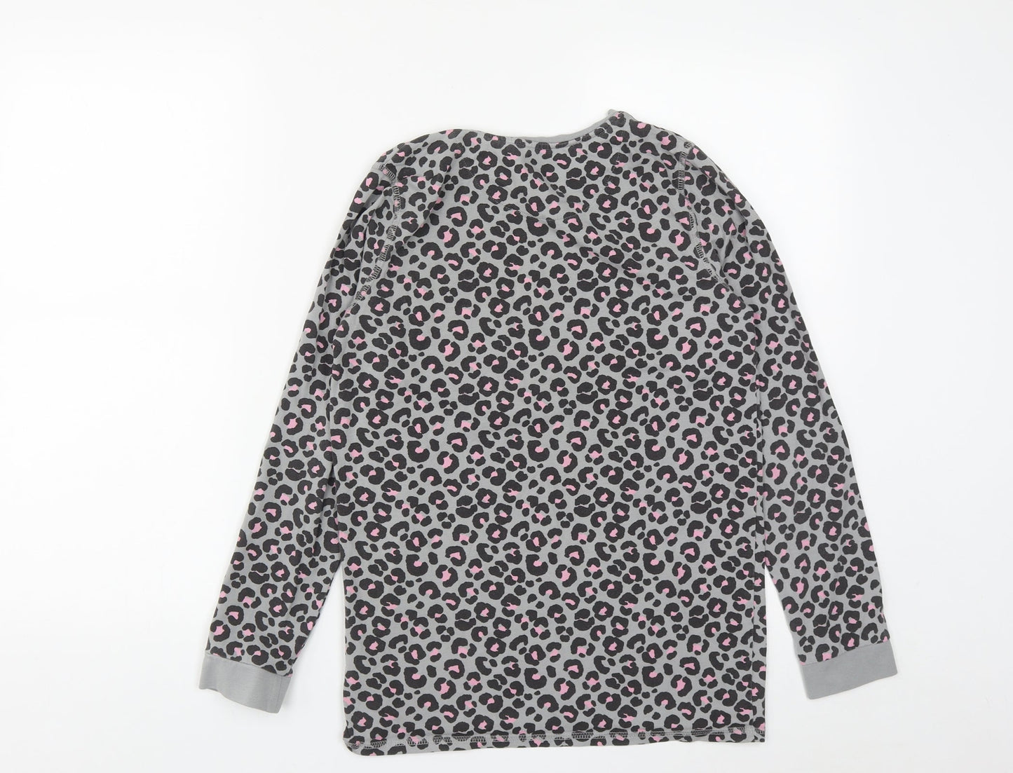 Marks and Spencer Girls Grey Geometric Cotton Pullover Sweatshirt Size 12-13 Years