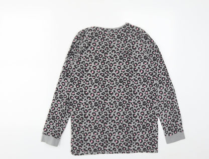 Marks and Spencer Girls Grey Geometric Cotton Pullover Sweatshirt Size 12-13 Years