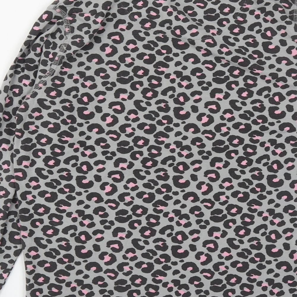Marks and Spencer Girls Grey Geometric Cotton Pullover Sweatshirt Size 12-13 Years