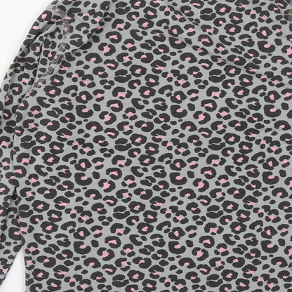 Marks and Spencer Girls Grey Geometric Cotton Pullover Sweatshirt Size 12-13 Years