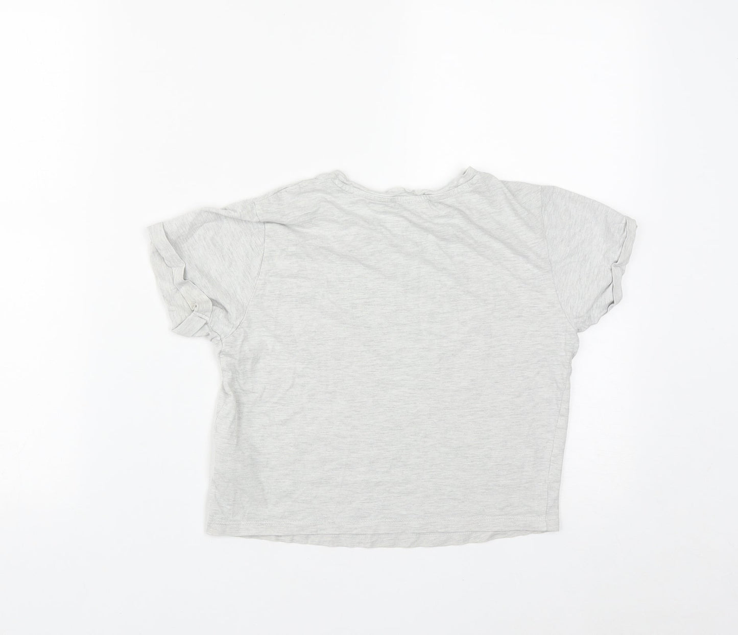 New Look Girls Grey  Cotton Cropped T-Shirt Size S Round Neck  - Boring Next