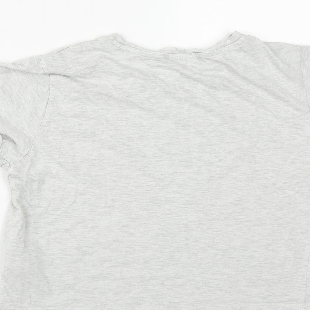 New Look Girls Grey  Cotton Cropped T-Shirt Size S Round Neck  - Boring Next