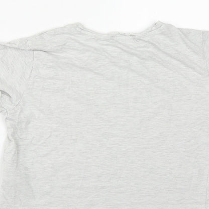 New Look Girls Grey  Cotton Cropped T-Shirt Size S Round Neck  - Boring Next