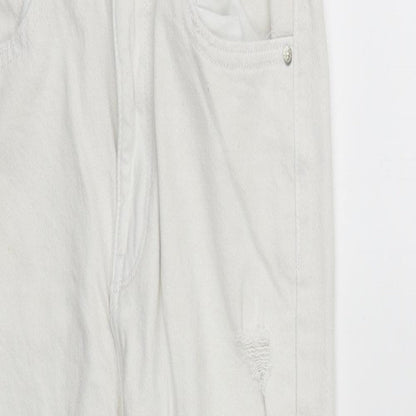 Demin&Co Womens White  Cotton Straight Jeans Size 4 L25 in Regular Zip