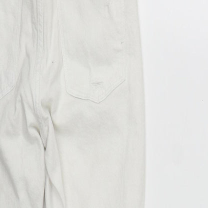 Demin&Co Womens White  Cotton Straight Jeans Size 4 L25 in Regular Zip