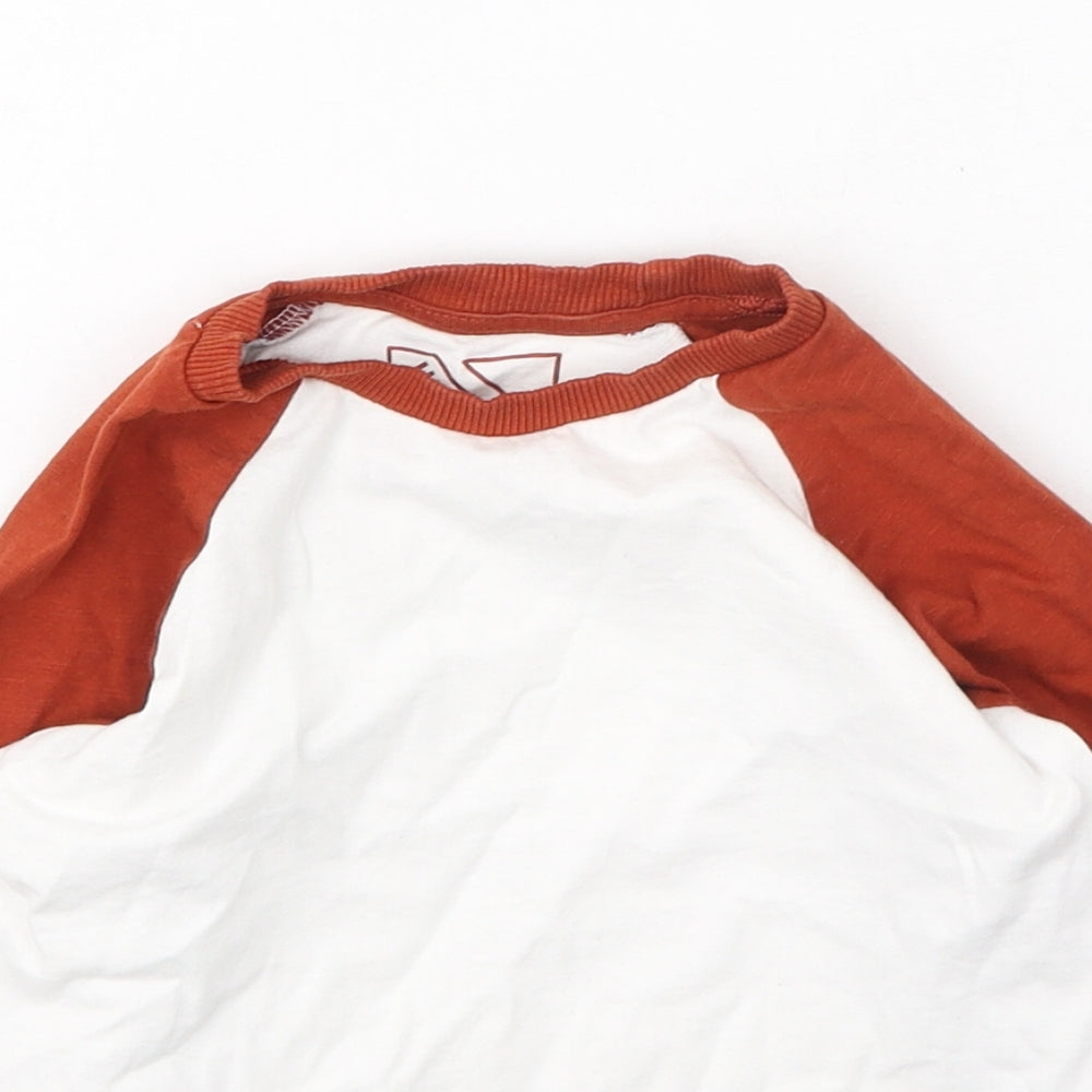 Urban Edition Boys Ivory  Cotton Basic Casual Size 4 Years Round Neck