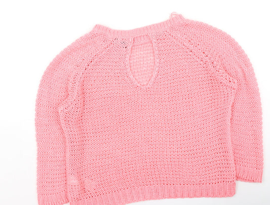 Womens UK Size S New Look Pink Pullover Jumper