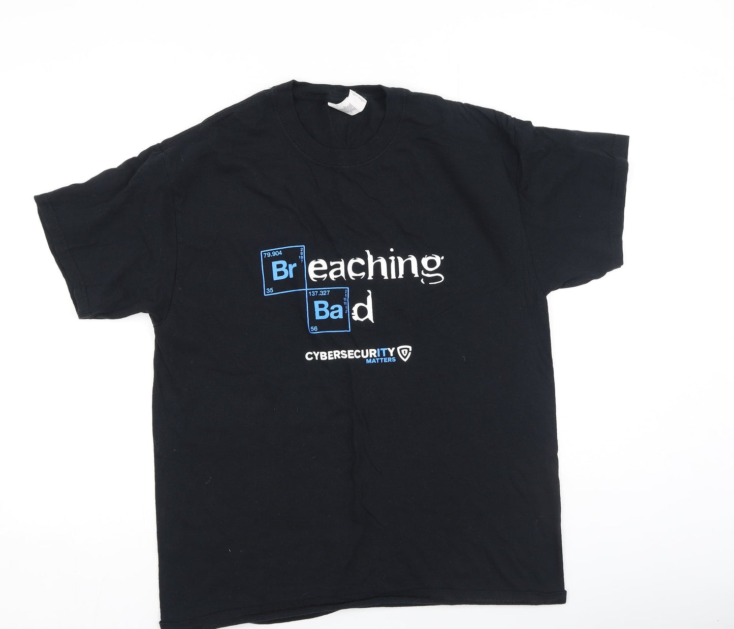 Mens UK Size L Gildan Black  T-Shirt