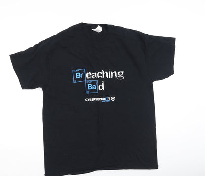 Mens UK Size L Gildan Black  T-Shirt