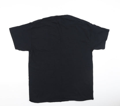 Mens UK Size L Gildan Black  T-Shirt