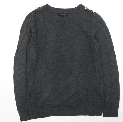Primark  Womens Grey Round Neck  Acrylic Pullover Jumper Size 8