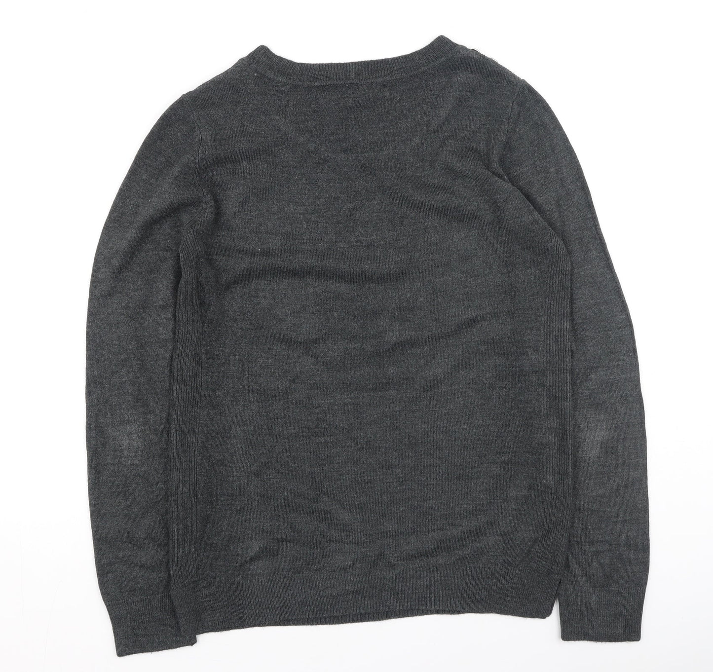 Primark  Womens Grey Round Neck  Acrylic Pullover Jumper Size 8