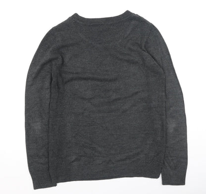 Primark  Womens Grey Round Neck  Acrylic Pullover Jumper Size 8