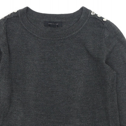 Primark  Womens Grey Round Neck  Acrylic Pullover Jumper Size 8