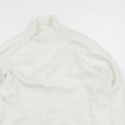 Primark Womens Ivory High Neck  Viscose Pullover Jumper Size M