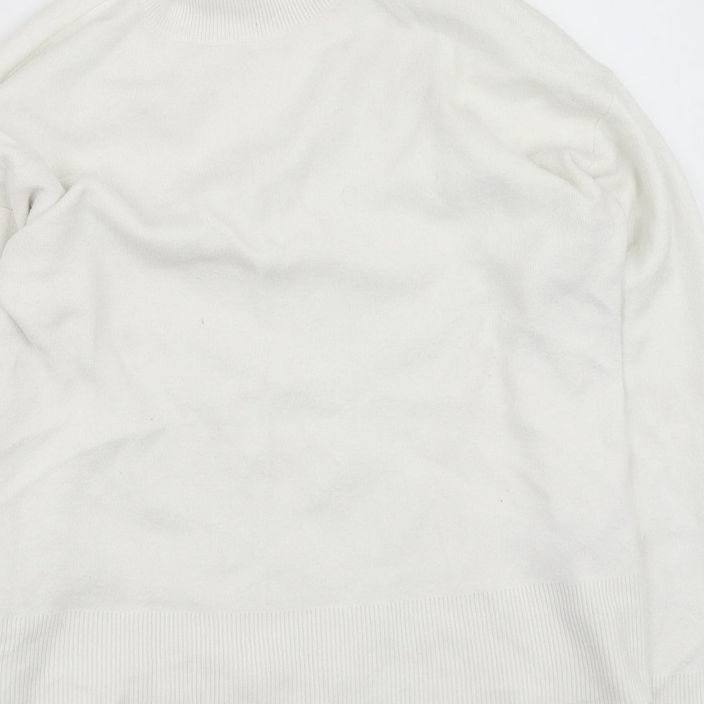 Primark Womens Ivory High Neck  Viscose Pullover Jumper Size M