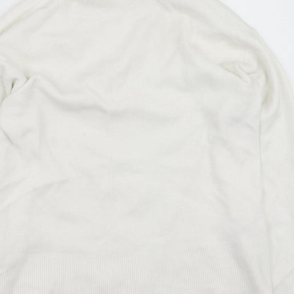 Primark Womens Ivory High Neck  Viscose Pullover Jumper Size M