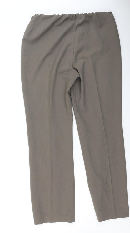 Bonmarché Womens Brown  Polyester Trousers  Size 12 L29 in Regular