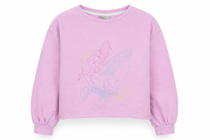 Matalan Girls Pink  Cotton Pullover Sweatshirt Size 9 Years  Pullover