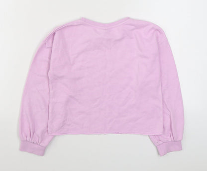 Matalan Girls Pink  Cotton Pullover Sweatshirt Size 9 Years  Pullover