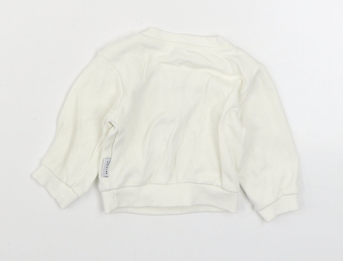 Baby Hi Girls White  Cotton Pullover Jumper Size 6-9 Months  Pullover